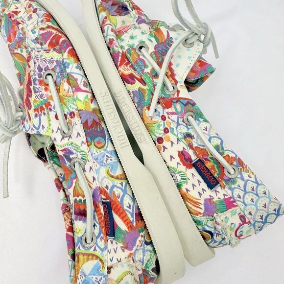 Sebago Colorful Canvas Dockside Deck Shoes in Grand Bazaar Print - Picture 12 of 15